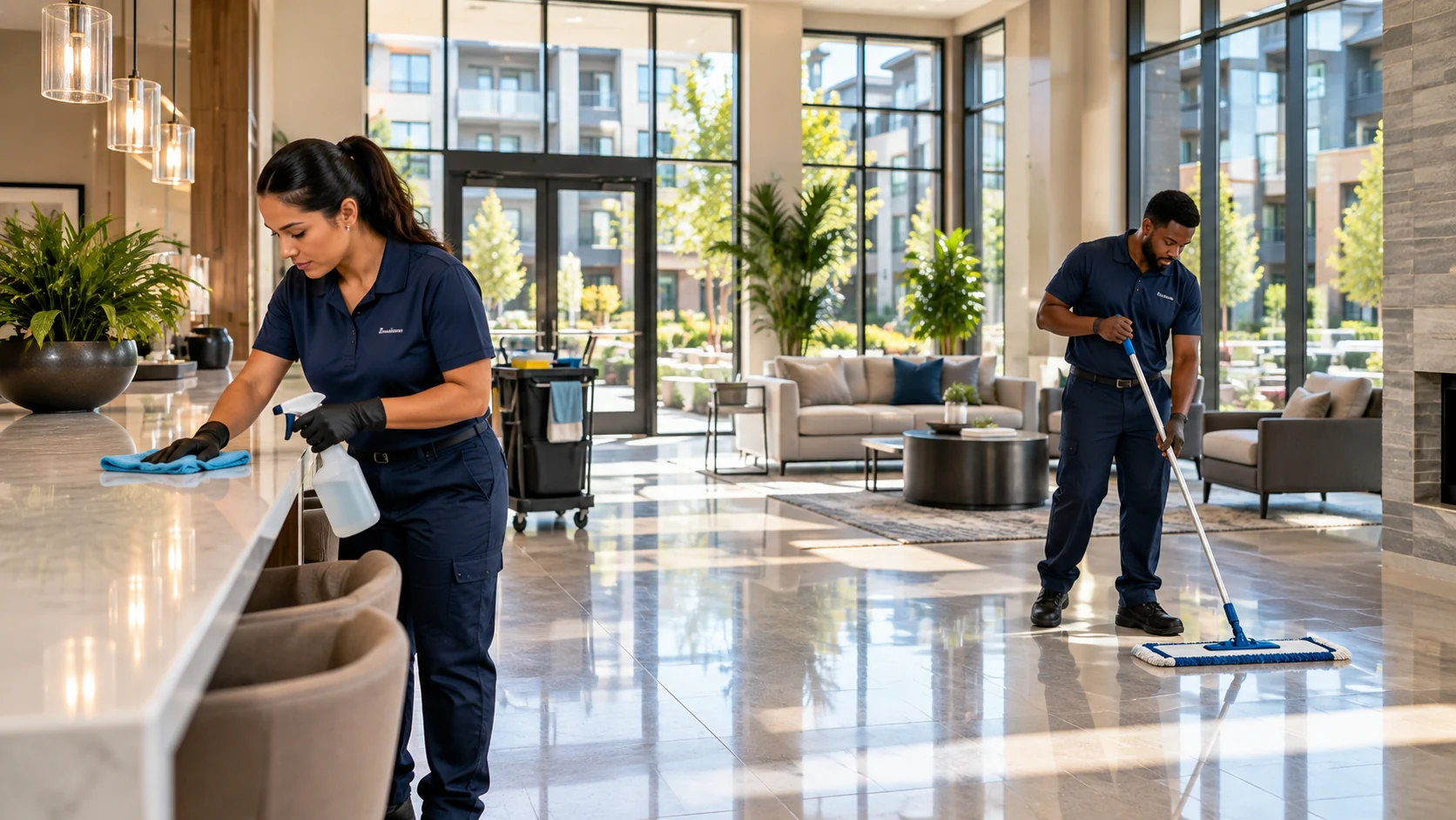 Illustrative professional common-area cleaning
